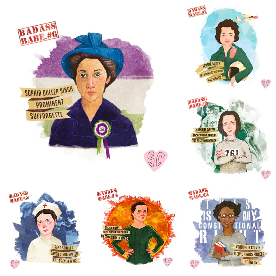 badass babes illustrations by Sarah Cochrane