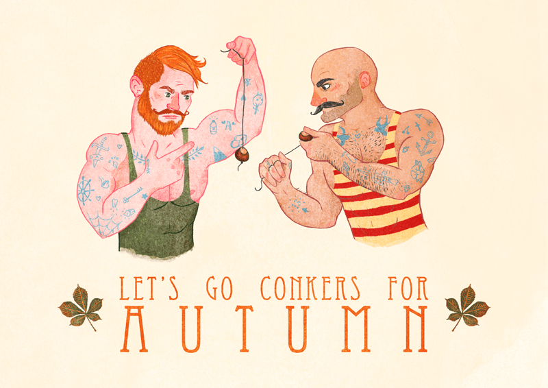 Conker Fight illustration by Sarah Cochrane