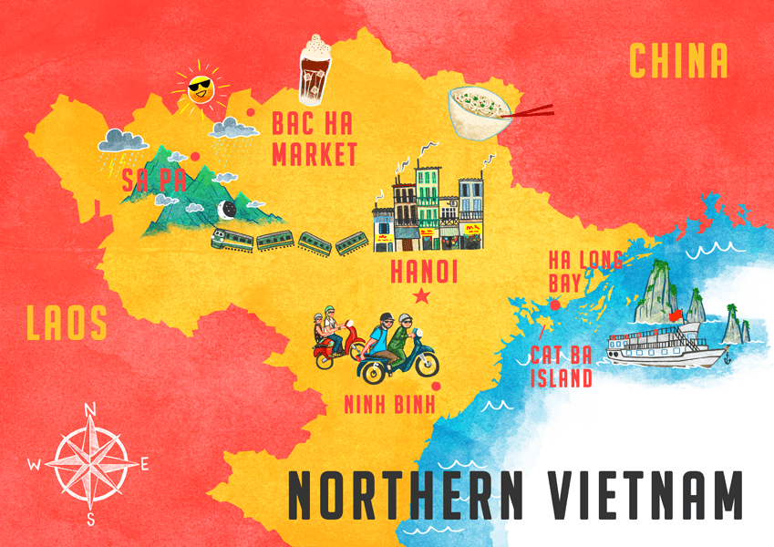 Illustrated Map Vietnam Sarah Cochrane