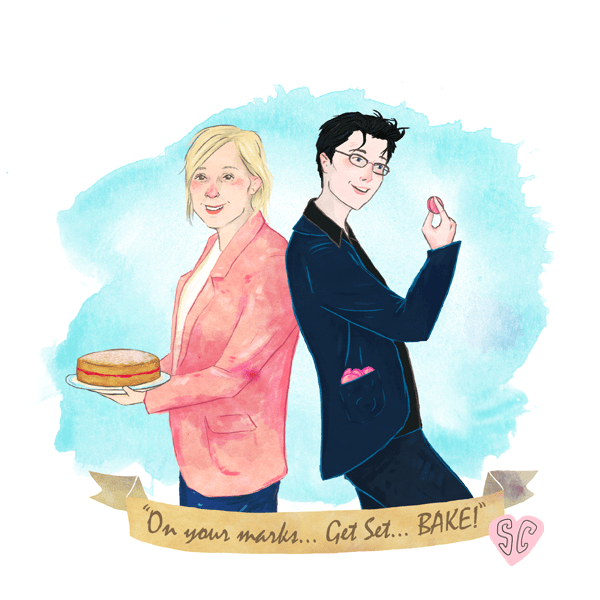 Mel and Sue Great British Bake Off illustration by Sarah Cochrane