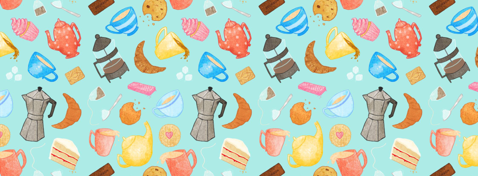 tea time pattern sarah cochrane illustration