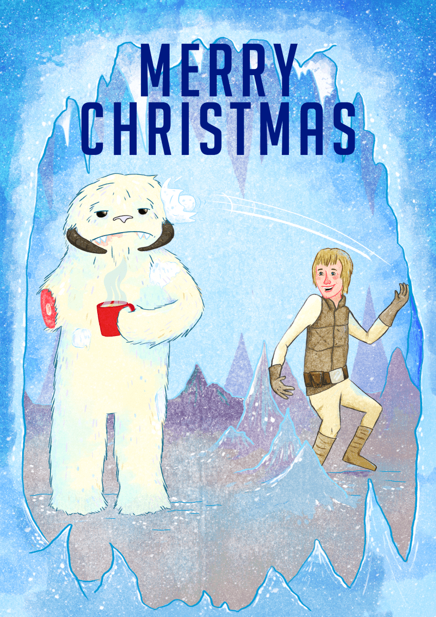 Star wars Wampa Chritsmas Illustration by Sarah Cochrane